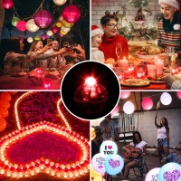 Xthuge 100Pcs Mini Round Led Ball Lamp Balloon Light,Long Standby Time Ball Balloon Lights For Paper Lantern Balloon Light Party Wedding Decoration,Party Birthday,Festival Decorative Lights(Red)