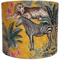 Mustard Yellow Safari Lampshade Ceiling Light Shade Jungle Animal Tropical Zebra Leopard Giraffe