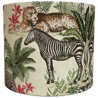 Mustard Yellow Safari Lampshade Ceiling Light Shade Jungle Animal Tropical Zebra Leopard Giraffe