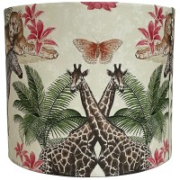 Mustard Yellow Safari Lampshade Ceiling Light Shade Jungle Animal Tropical Zebra Leopard Giraffe