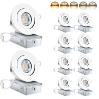 Knlnny Ware 4 Inch Led Recessed Lights 10 Pack, Ajustable Eyeball Gimbal,Led Recessed Ceiling Light With Junction Box,5 Cct(2700K-6500K) Selectable,9W 750Lm,Airtight, Etl Listed