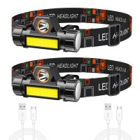 Lsnisni Headlamp Rechargeable 2-Pack, Super Bright & Lightweight Headlamp Flashlight, Adjustable Angle & Strap Head Lamp, Waterproof Headlight For Running Camping Outdoor Adults Kids (1500)