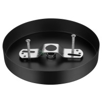 Canomo 6 Inch Black Ceiling Lighting Canopy Kit Ceiling Plate Cover 3 Holes For Pendant Light And Chandelier With All Hardware Includes Loop, Cross Bar And Mounting Screws