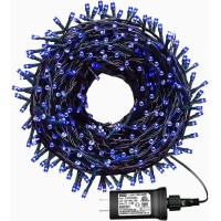 Yeguo Blue Christmas Lights, 200 Led String Lights Outdoor Waterproof, Christmas Tree Lights Indoor, 8 Modes 66 Ft Green Wire Twinkle Lights Plug In