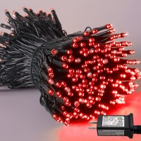 Yeguo Red Christmas Lights, 200 Led String Lights Outdoor Waterproof, Christmas Lights Indoor, 8 Modes 66Ft Green Wire Twinkle Lights Plug In For Yard Party Tree Xmas