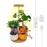 Plant Grow Light For Indoor Plant Bamboo Mini Led Grow Light Garden Height Adjustable Automatic Timer With 81216 Hours