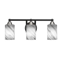 Paramount 3 Light Bath Bar In Matte Black & Brushed Nickel Finish With 4