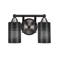 Paramount 2 Light Bath Bar In Matte Black & Brushed Nickel Finish With 4