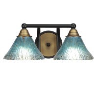 Paramount 2 Light Bath Bar In Matte Black & Brass Finish With 7