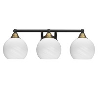 Paramount 3 Light Bath Bar In Matte Black & Brass Finish With 5.75