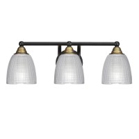 Paramount 3 Light Bath Bar In Matte Black & Brass Finish With 5