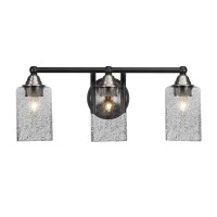 Paramount 3 Light Bath Bar In Matte Black & Brushed Nickel Finish With 4