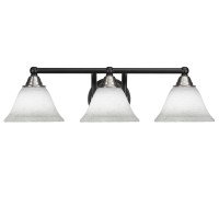 Paramount 3 Light Bath Bar In Matte Black & Brushed Nickel Finish With 7