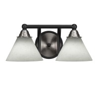 Paramount 2 Light Bath Bar In Matte Black & Brushed Nickel Finish With 7