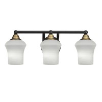 Paramount 3 Light Bath Bar In Matte Black & Brass Finish With 5.5