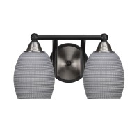 Paramount 2 Light Bath Bar In Matte Black & Brushed Nickel Finish With 5