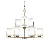 Atlas 9 Light Chandelier In Matte Black Finish With 4