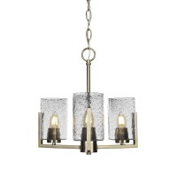 Atlas 3 Light Chandelier In New Age Brass Finish With 4