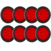 Limicar 4 Round Red Led Trailer Tail Lights Grommet Plug 12 Led Stop Turn Signal Stop Brake Trailer Lights For Tractor Truck Bu