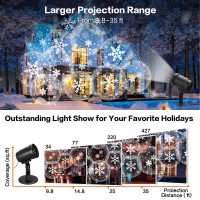 Christmas Projector Lights Outdoor, Outdoor Christmas Decorations, Snow Holiday Projector Lights, Waterproof Led Snowflake Lights, Xmas Decoration For House, Yard, Wall, Outdoors And Indoors