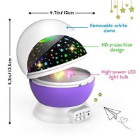 Toys For 2-12 Year Old Girls: Devrnez Wonderful Star Light Projector Toys For 3-10 Year Old Boys Quiet Rotating Night Lights Gifts For Age 4-9 Girl Bedroom Valentines Day Decor Toy (Purple)