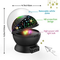 Devrnez Star Night Light Projector For Kids 360 Degree Rotating Moon Star Nightlight For Age 2-12 Baby Girls Boys Xmas Gifts For Nursery Children Bedroom|Party And Birthday Toys Gifts (Black)