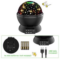 Devrnez Star Night Light Projector For Kids 360 Degree Rotating Moon Star Nightlight For Age 2-12 Baby Girls Boys Xmas Gifts For Nursery Children Bedroom|Party And Birthday Toys Gifts (Black)