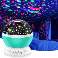 Devrnez Night Light For Kids Night Lights Projector For Kids Gifts For 2-12 Year Old Girls Rotating Star Light Projector For Age 3-10 Boys Gift Bedroom Cool Toys For Girls Age 4-8 (Cyan)