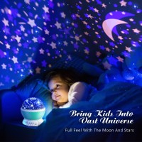 Devrnez Night Light For Kids Night Lights Projector For Kids Gifts For 2-12 Year Old Girls Rotating Star Light Projector For Age 3-10 Boys Gift Bedroom Cool Toys For Girls Age 4-8 (Cyan)