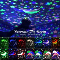 Devrnez Night Light For Kids Night Lights Projector For Kids Gifts For 2-12 Year Old Girls Rotating Star Light Projector For Age 3-10 Boys Gift Bedroom Cool Toys For Girls Age 4-8 (Cyan)