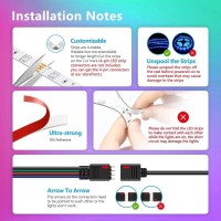 Nexillumi 132Ft Led Lights For Bedroom Music Sync Color Changing Rgb Led Strip Rope Lights 44-Key Remote, 5050 Rgb Led Light Strips(App+Remote+Mic)