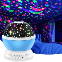 Devrnez Night Lights Projector For Kids 8 Colors Lights Change Star Nightlight For 2-12 Year Old Boys Toys Rotating Lamp For Age 3-10 Nursery Children Bedroom|Party Decor Birthday Gifts (Sky Blue)