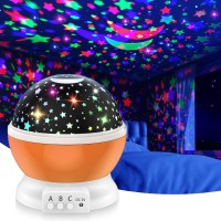 Devrnez Stars Night Light For Kids Star Nightlight Projector For Kids 2-12 Year Old Gifts Toys Rotating Moon Star Light For Age 3-10 Boy Girl Bedroom|Birthday Gifts Toys (Orange)