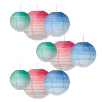 Teacher Created Resources Watercolor Hanging Paper Lanterns Assorted Colors Sizes 3 Per Pack 3 Packs