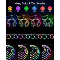 Aclorol 16.4Ft Neon Rope Lights 12V Addressable Neon Sign Flexible Led Strip Lights Ws2811 Rgb Dream Color Rainbow For Diy Love Girl Planet Cloud Sign Bedroom Indoor Outdoor Wall Party Bars Decor