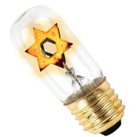 Aviv Judaica Flickering Star Of David Bulb Replacement Bulbs For Memorial Yahrzeit Lamp Yizkor Bulb Electric Memorial Candle