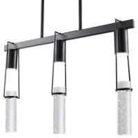 Harmony 3 Hanging Acrylic Chandelier Integrated Led, Dimmable, Matte Black(D0102Hge49U)