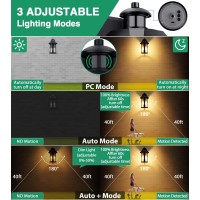 Motion Sensor Outdoor Lights 3 Lighting Modes Porch Lights For House Dusk To Dawn Light Fixture With Bulb Waterproof Aluminum