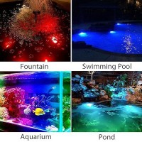 Crepow Solar Pond Lights 18 Led Super Bright Rgb Led Underwater Spotlights Color Changing Submersible Pond Lights Ip68 Waterpro