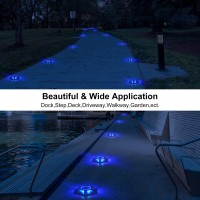 Crepow Solar Dock Lights Driveway Deck Lights 8 Packs Waterproof 1200Mah Outdoor Led Aluminum Dock Lighting Warning Step Light