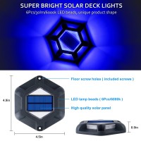 Crepow Solar Dock Lights Driveway Deck Lights 8 Packs Waterproof 1200Mah Outdoor Led Aluminum Dock Lighting Warning Step Light