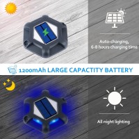 Crepow Solar Dock Lights Driveway Deck Lights 8 Packs Waterproof 1200Mah Outdoor Led Aluminum Dock Lighting Warning Step Light