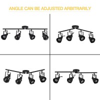 Pafee 4-Light Kitchen Light Fixtures Ceiling/Wall Mount, Adjustable Ceiling Spotlight,Industrial Black Kitchen Track Lighting Fixtures Ceiling For Living Room, Dining Room, Hallway,Bathroom.