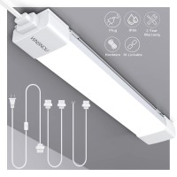 Wnsnou Led Light With Plug, 1.4Ft 1700Lm 5000K Utility Led Shop Light, 16W Ip66 Waterproof And Linkable Led Tube Light, Cabinet Light With No/Off Switch, Led Ceiling And Closet Light For Workshop.