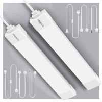 Wnsnou Plug Light,Led Shop Light, Waterproof And Linkable Led Tube Light, Plug Cord With No/Off Switch, 5000K, 16W 1700Lm, 1.4Ft, Led Ceiling And Closet Lights, Workshop Lights. (1.4Ft/43Cm-2Pcs)