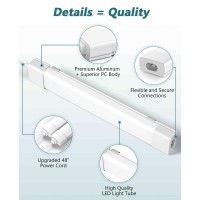 Wnsnou Plug Light,Led Shop Light, Waterproof And Linkable Led Tube Light, Plug Cord With No/Off Switch, 5000K, 16W 1700Lm, 1.4Ft, Led Ceiling And Closet Lights, Workshop Lights. (1.4Ft/43Cm-2Pcs)