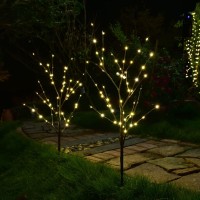 Lightshare Twins 32In Lighted Willow Branch With 120 Mini Led Pathway Lights For Christmas Room Decoration Indoor Apartment Outdoor Sticks Lights For Lawn, Brown