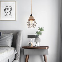 Industrial Plug In Pendant Light - 16.4Ft Hanging Lights With Plug In Cord Hemp Rope Hanging Lamp Farmhouse Hanging Light Fixtures With On/Off Switch For Kitchen Island Bedroom Living Room