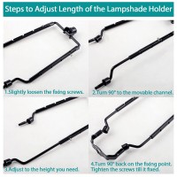 7 8 9 10 Inch Lamp Shade Harp Holder Adjustable Lamp Harp Kit Fit 38 Ip Standard E14 E26 E27 Light Base Uno Fitter Adapter Blac