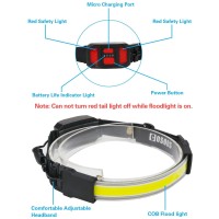 Led Headlamp Rechargeable Flashlight, Cosoos Bright Wide Beam Head Lamp Outdoor, Red Taillight, Adjustable Headband Light For Kid & Adult, 500Lumen, Lightweight Headlights, Hiking & Camping Essentials